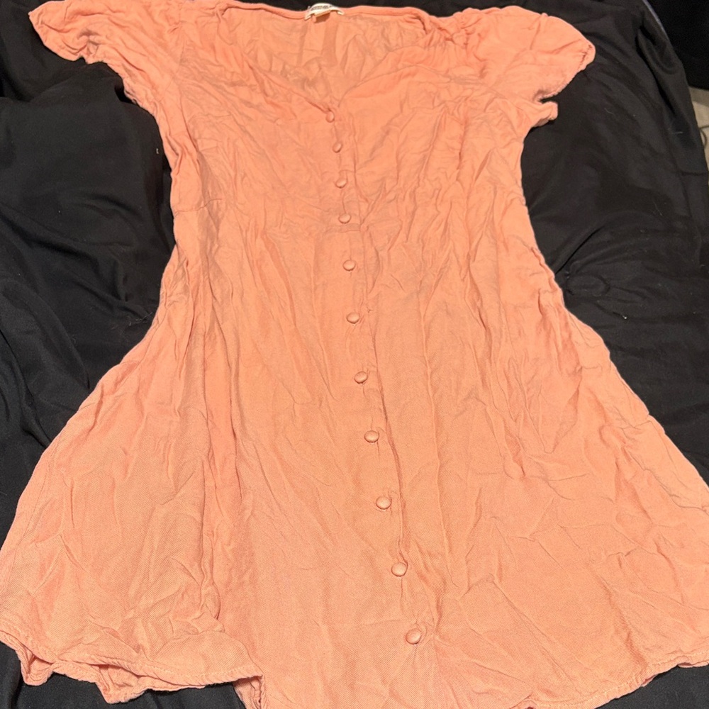 Goodthreads Coral Button-Front Mini Dress